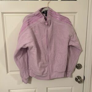 Adidas pink fleeced zip up